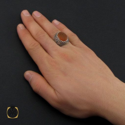 انگشتر عقیق یمن با حکاکی یا بقیه الله الاعظم مردانه – کد 10498 - تصویر 5