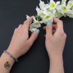 5 دستبند یاقوت، زمرد و مارکازیت طرح ساینا زنانه - کد 1087 - تصویر 5