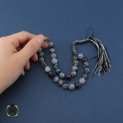 تسبیح 33 دانه عقیق شجر درشت - کد 4225 - تصویر 5