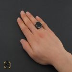 5 انگشتر عقیق مشکی مردانه - کد 10431 - تصویر 5