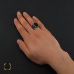 5 انگشتر عقیق مشکی مردانه - کد 10434 - تصویر 5