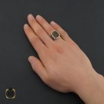 انگشتر عقیق سلیمانی طرح ورساچه مردانه - کد 10439 - تصویر 5