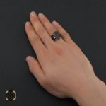 5 انگشتر اسپرت عقیق سلیمانی مردانه - کد 10440 - تصویر 5
