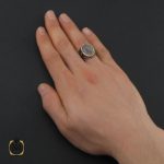انگشتر عقیق شجر مردانه - کد 10442 - تصویر 5