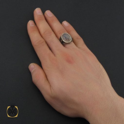 انگشتر عقیق شجر مردانه - کد 10442 - تصویر 5