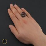 5 انگشتر عقیق قرمز مردانه - کد 10445 - تصویر 5