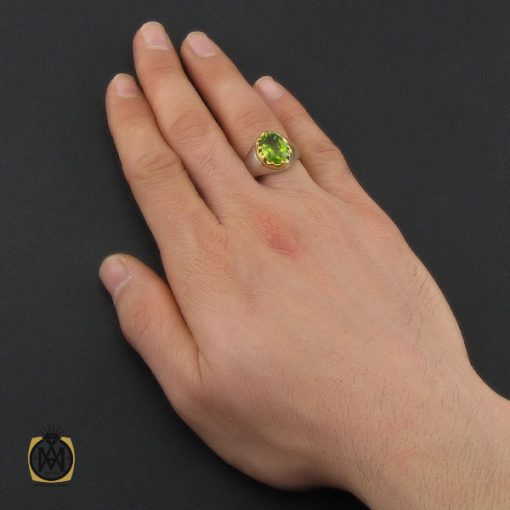 انگشتر زبرجد مردانه هنر دست استاد شرفیان - کد 10450 - تصویر 5