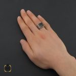 6 انگشتر عقیق سلیمانی مردانه - کد 10438 - تصویر 5