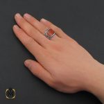 انگشتر عقیق قرمز منحنی اسپرت مردانه - کد 10468 - تصویر 6