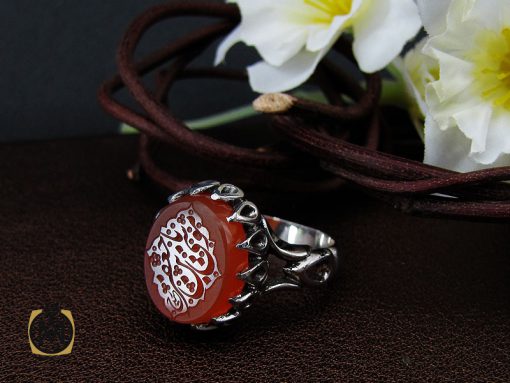 انگشتر عقیق یمن با حکاکی یا موسی بن جعفر مردانه – کد 10569 - تصویر 6