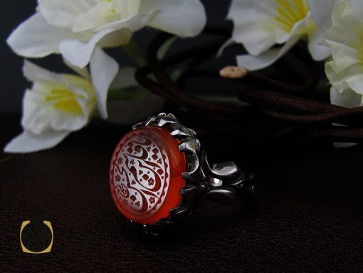 انگشتر عقیق یمن با حکاکی يا قاسم ابن الحسن مردانه – کد 10570 - تصویر 6