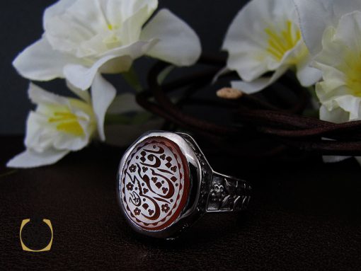 انگشتر عقیق یمن با حکاکی يا قاسم ابن الحسن مردانه – کد 10571 - تصویر 6