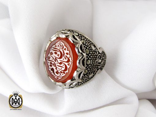 انگشتر عقیق یمن با حکاکی سبحان الحی القیوم مردانه – کد 10572 - تصویر 6