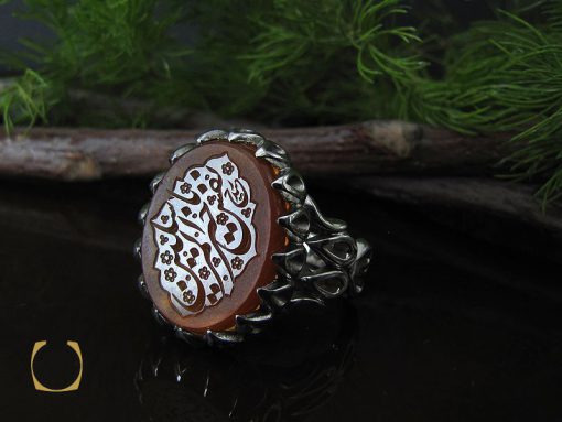 انگشتر عقیق یمن با حکاکی شرف الشمس و یا نفس خیر المرسلین مردانه – کد 10578 - تصویر 6