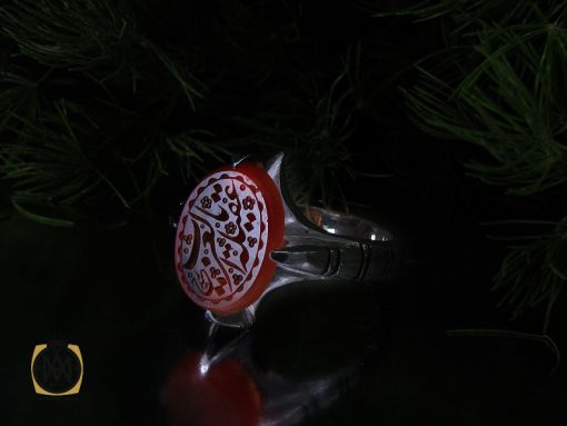 انگشتر عقیق یمن با حکاکی یا عقیله العرب مردانه – کد 10581 - تصویر 6