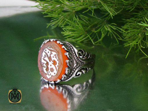 00 انگشتر عقیق یمن با حکاکی الحمدلله مردانه – کد 10582 - تصویر 6