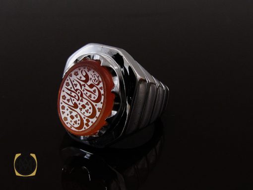 00 انگشتر عقیق یمن با حکاکی علی رکن الایمان مردانه – کد 10593 - تصویر 6