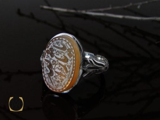 انگشتر عقیق یمن با حکاکی یا ثار الله مردانه – کد 10596 - تصویر 6