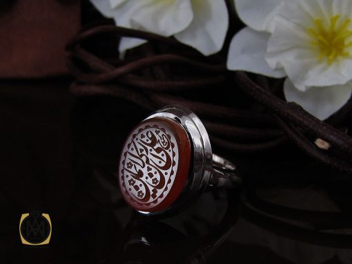 انگشتر عقیق یمن با حکاکی علی رکن الایمان مردانه – کد 10603 - تصویر 6