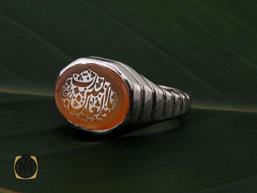 انگشتر عقیق یمن با حکاکی یا رب العالمین مردانه – کد 10608 - تصویر 6