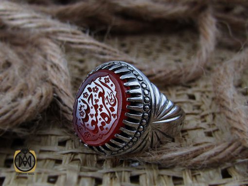 انگشتر عقیق یمن با حکاکی العزة لله جميعا مردانه – کد 10614 - تصویر 6
