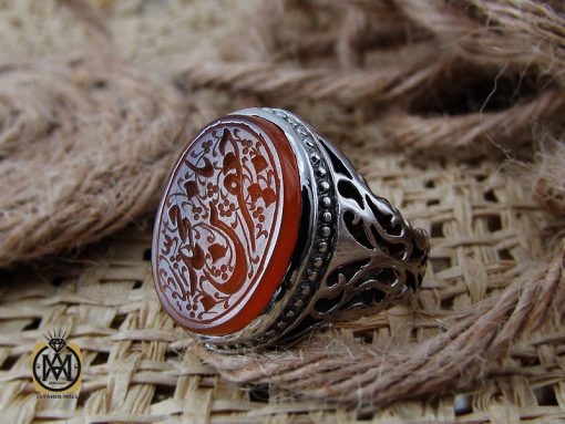 انگشتر عقیق یمن با حکاکی یا جعفر بن محمد مردانه – کد 10615 - تصویر 6