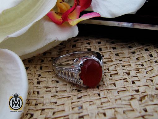 00 انگشتر عقیق یمن خوش رنگ مردانه دست ساز - کد 10632 - تصویر 6