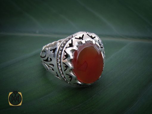 انگشتر عقیق یمن خوش رنگ مردانه هنر دست استاد احمدی - کد 10636 - تصویر 6