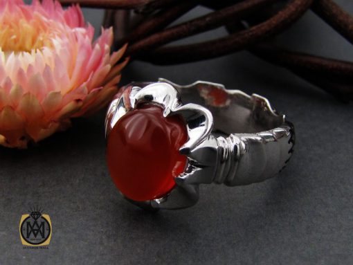 انگشتر عقیق یمن خوش رنگ مردانه هنر دست استاد قاسمی - کد 10638 - تصویر 6