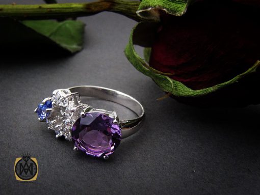 انگشتر آمتیست و تانزانایت طرح درسا زنانه - کد 2277 - تصویر 6