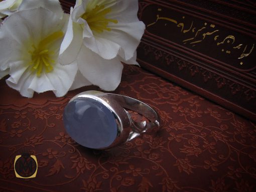 انگشتر عقیق کبود یمن مردانه دست ساز طرح صفوی - کد 10655 - تصویر 6