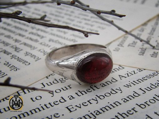 انگشتر گارنت مردانه دست ساز طرح صفوی - کد 10647 - تصویر 6