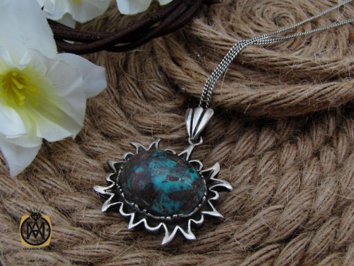 مدال فیروزه نیشابوری درشت طرح یسنا زنانه - کد 3253 - تصویر 5