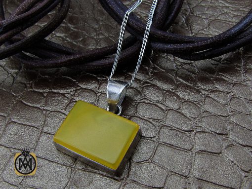 مدال عقیق زرد با حکاکی شرف الشمس اسپرت دست ساز - کد 3259 - تصویر 5