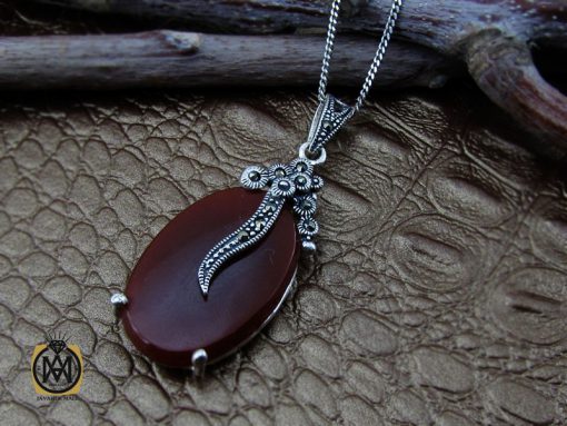 مدال عقیق قرمز طرح آریسان زنانه - کد 3260 - تصویر 5