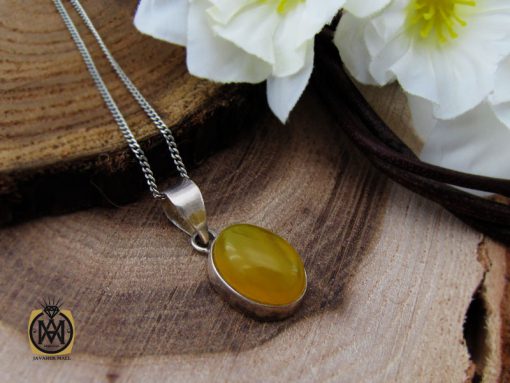 مدال عقیق زرد با حکاکی شرف الشمس طرح اسپرت - کد 3272 - تصویر 5