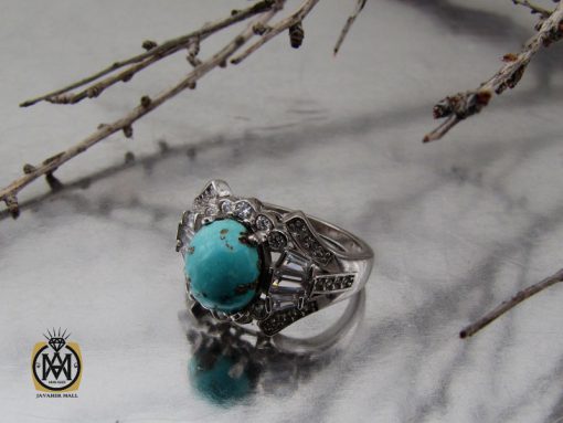 انگشتر فیروزه نیشابوری طرح آتنا زنانه - کد 2291 - تصویر 5