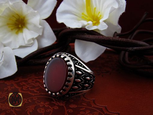 انگشتر عقیق قرمز مردانه - کد 10684 - تصویر 6