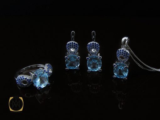 سرویس توپاز آبی طرح نغمه زنانه - کد 7223 - تصویر 9