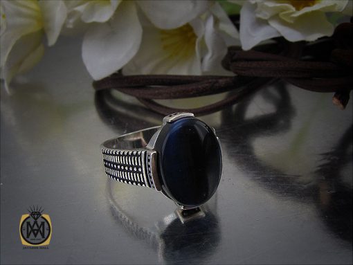 00 انگشتر چشم ببر آبی مردانه - کد 10752 - تصویر 5