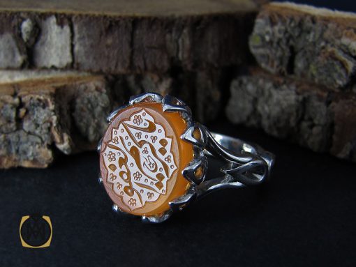 انگشتر عقیق یمن با حکاکی یا کریم العفو مردانه – کد 10520 - تصویر 6