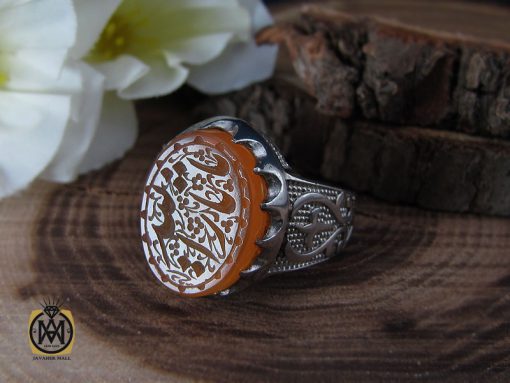 انگشتر عقیق یمن با حکاکی یا ثارالله مردانه – کد 10522 - تصویر 6