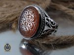 00 انگشتر عقیق یمن با حکاکی امان من النار لزوار الحسین مردانه – کد 10531 - تصویر 6