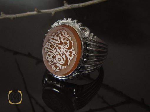 انگشتر عقیق یمن با حکاکی شرف الشمس و عباس ابو الغیره مردانه – کد 10533 - تصویر 6