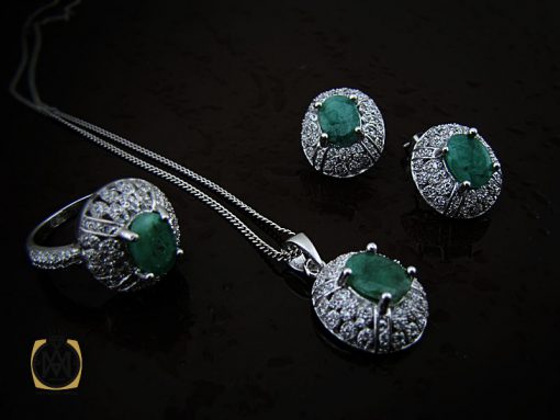 00 سرویس زمرد معدنی زنانه طرح آدرینا- کد 7194 - تصویر 9