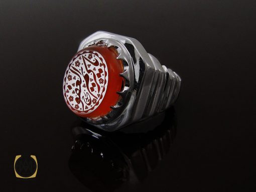 00 انگشتر عقیق یمن با حکاکی یا کریم العفو مردانه – کد 10541 - تصویر 6