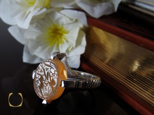 انگشتر عقیق یمن با حکاکی الحمد الله مردانه – کد 10542 - تصویر 6