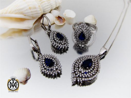 سرویس جید آبی طرح سلما زنانه -کد 7207 - تصویر 9