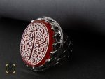 00 انگشتر عقیق یمن با حکاکی ماشاالله لا قوه الا بالله ان ترن انا اقل منک مالا و ولدا مردانه – کد 10549 - تصویر 6