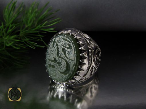 انگشتر یشم با حکاکی یا امام حسن مردانه – کد 10558 - تصویر 6